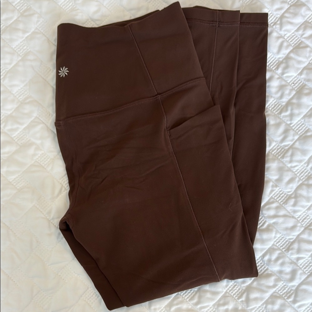 Athleta Brown salutation stash 7/8 Leggings